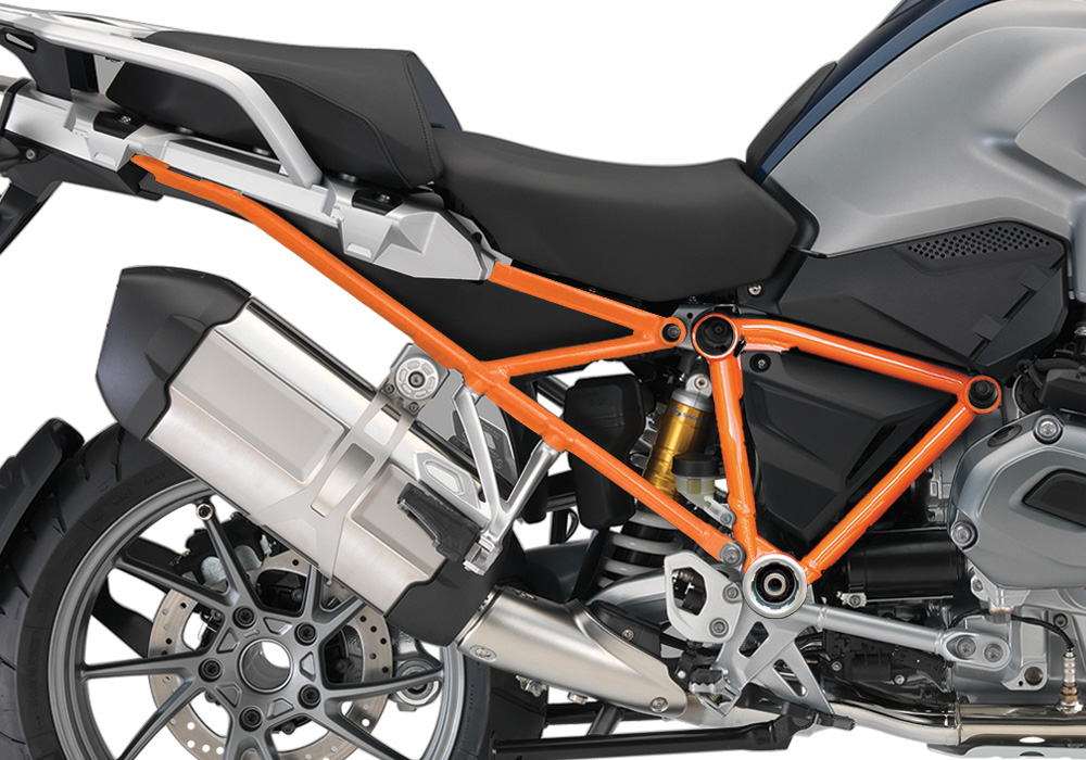 BFS 3124 BMW R1200GS LC 2013 2016 Frozen Dark Blue GS Frame Wrap Orange 02