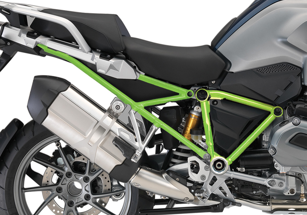 BFS 3124 BMW R1200GS LC 2013 2016 Frozen Dark Blue GS Frame Wrap Toxic Green 02