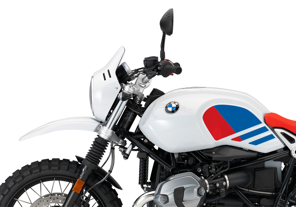 BKIT 3150 BMW RnineT Urban GS Side Tank Replica Red Blue Stickers Kit 04