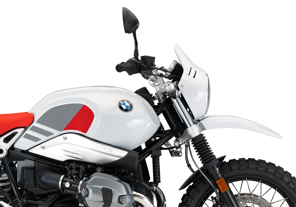 BKIT 3151 BMW RnineT Urban GS Side Tank Replica Red Grey Stickers Kit 02