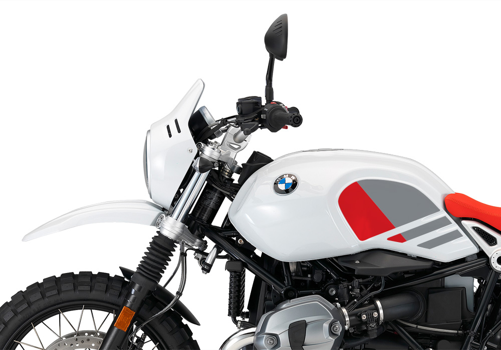BKIT 3151 BMW RnineT Urban GS Side Tank Replica Red Grey Stickers Kit 04