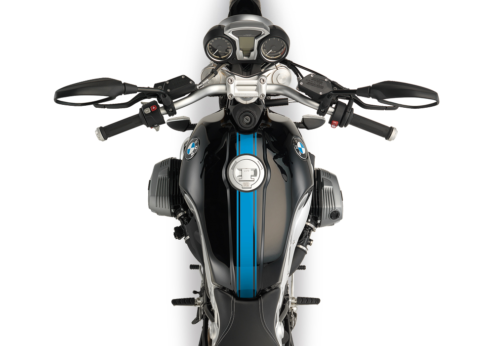 BKIT 3157 BMW RnineT Top Tank Triple Line Stickers Kit Light Blue Gloss 02