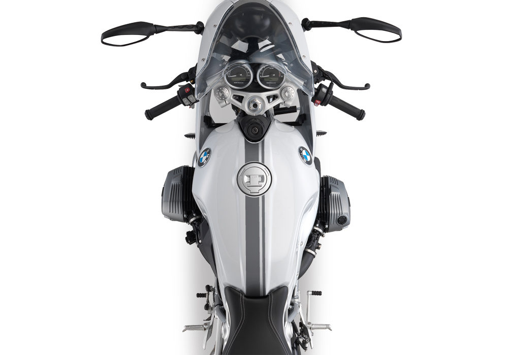 BKIT 3160 BMW RnineT Racer Top Tank Double Line Stickers Kit Silver Dark 02