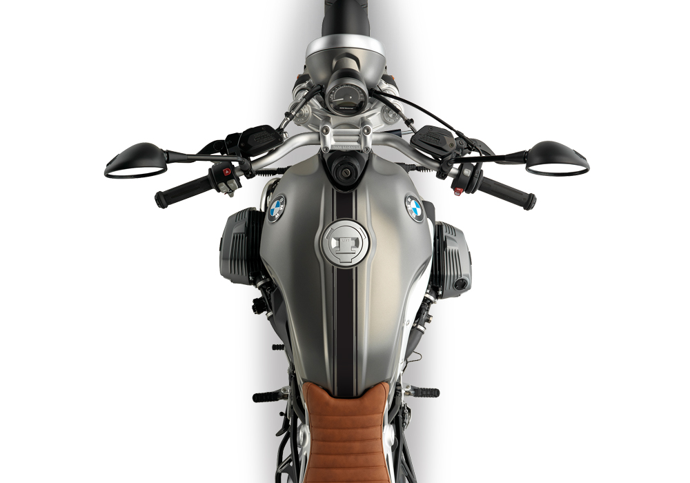 BKIT 3163 BMW RnineT Scrambler Top Tank Triple Line Stickers Kit Black 02