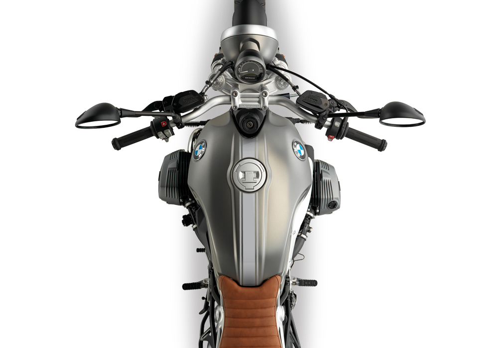 BKIT 3163 BMW RnineT Scrambler Top Tank Triple Line Stickers Kit Silver 02