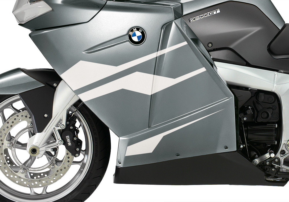 BKIT 3179 BMW K1200GT Aventurin Silver Metallic Stingray Series White Stickers Kit 02