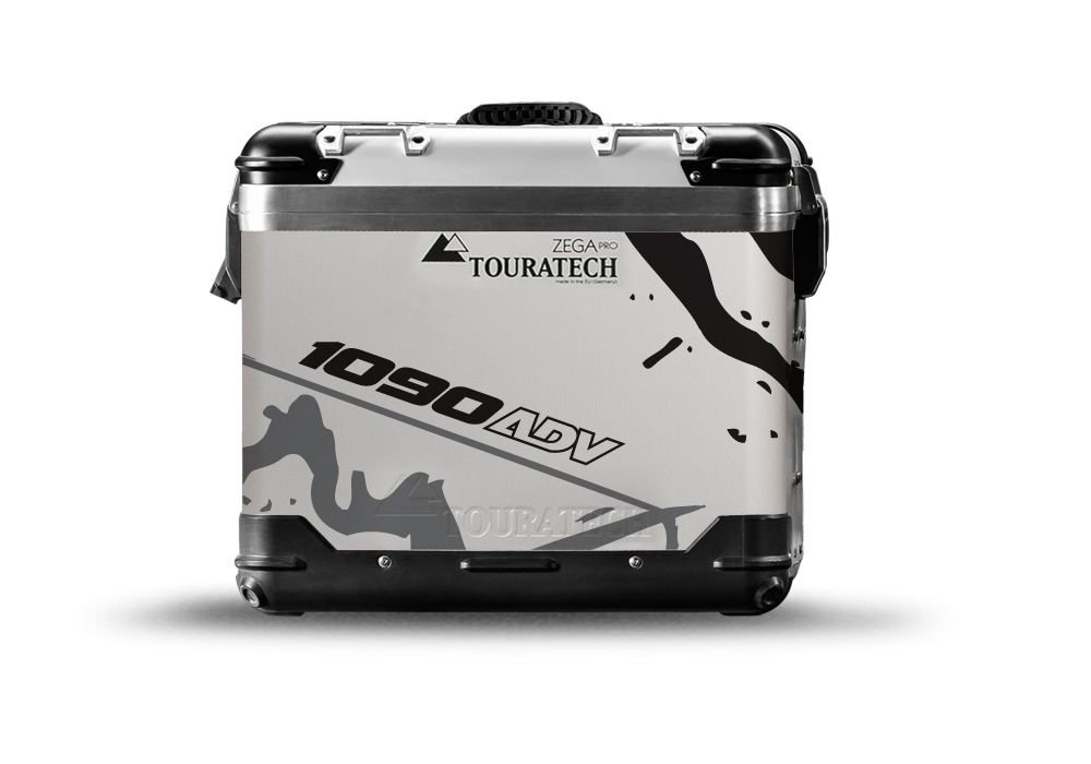 TSTI 3192 Touratech Zega Pro Aluminium Panniers Safari Series Grey Black Stickers Kit 1090ADV