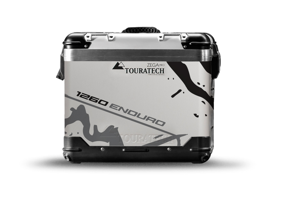TSTI 3192 Touratech Zega Pro Aluminium Panniers Safari Series Grey Black Stickers Kit 1260ENDURO