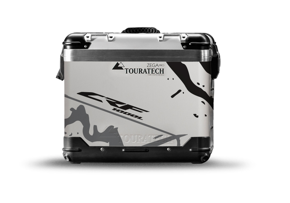 TSTI 3192 Touratech Zega Pro Aluminium Panniers Safari Series Grey Black Stickers Kit CRF1000L