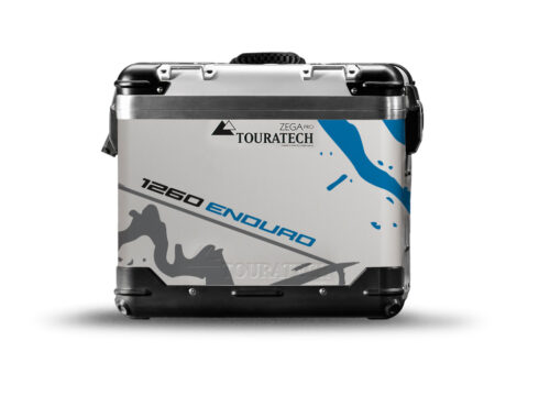 TSTI 3193 Touratech Zega Pro Aluminium Panniers Safari Series Grey Blue Stickers Kit 1260ENDURO