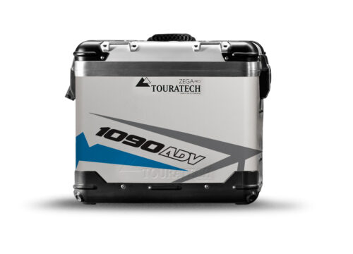 TSTI 3197 Touratech Zega Pro Aluminium Panniers Spike Series Grey Blue Stickers Kit 1090ADV