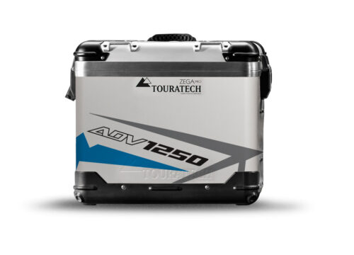 TSTI 3197 Touratech Zega Pro Aluminium Panniers Spike Series Grey Blue Stickers Kit ADV1250
