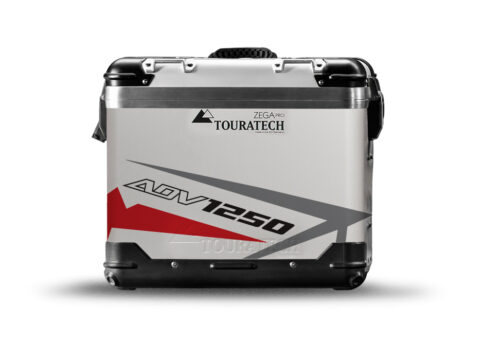 TSTI 3198 Touratech Zega Pro Aluminium Panniers Spike Series Grey Red Stickers Kit ADV1250