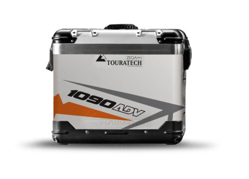 TSTI 3199 Touratech Zega Pro Aluminium Panniers Spike Series Grey Orange Stickers Kit 1090ADV
