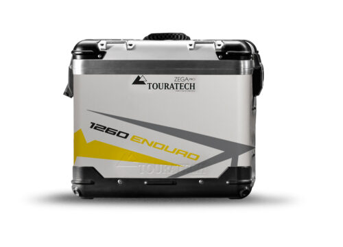TSTI 3200 Touratech Zega Pro Aluminium Panniers Spike Series Grey Yellow Stickers Kit 1260ENDURO