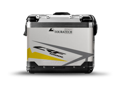 TSTI 3200 Touratech Zega Pro Aluminium Panniers Spike Series Grey Yellow Stickers Kit CRF1000L