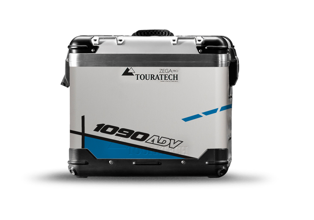 TSTI 3202 Touratech Zega Pro Aluminium Panniers Vector Series Blue Stickers Kit 1090ADV