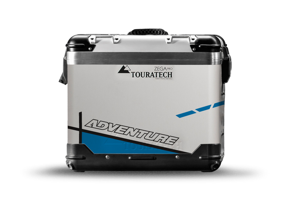 TSTI 3202 Touratech Zega Pro Aluminium Panniers Vector Series Blue Stickers Kit ADVENTURE