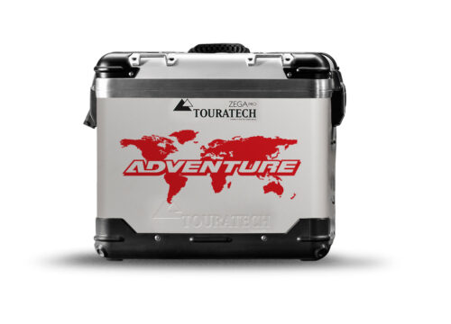 TSTI 3213 Touratech Zega Pro Aluminium Panniers The Globe Series Red Stickers Kit ADVENTURE