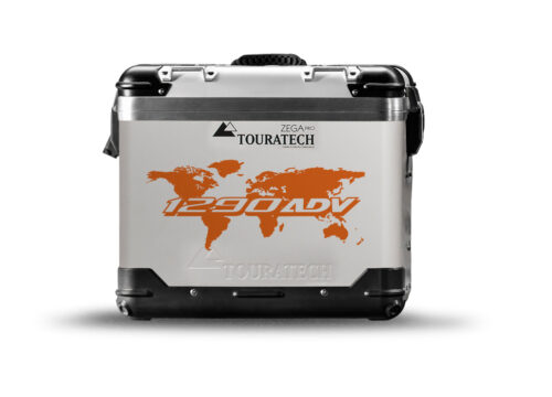 Touratech Zega Pro Side Panniers The Globe Orange Stickers Kit