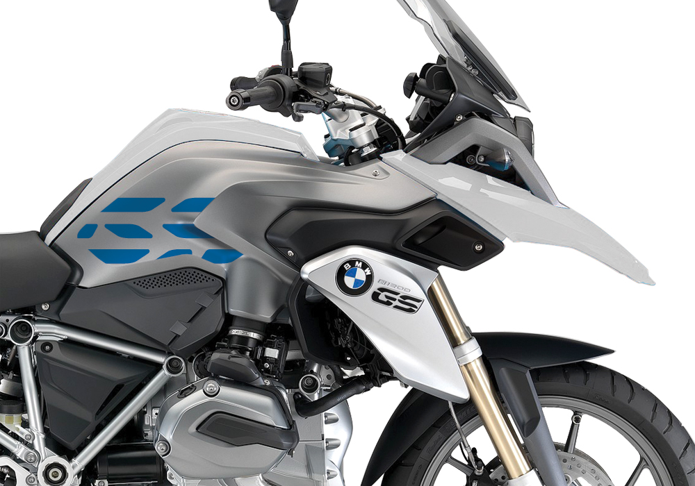 BSTI 3224 BMW R1200GS LC 2013 2016 Alpine White GS Lines Tank Stickers Cobalt Blue 02