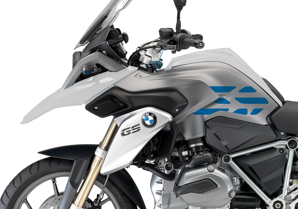 BSTI 3224 BMW R1200GS LC 2013 2016 Alpine White GS Lines Tank Stickers Cobalt Blue 03