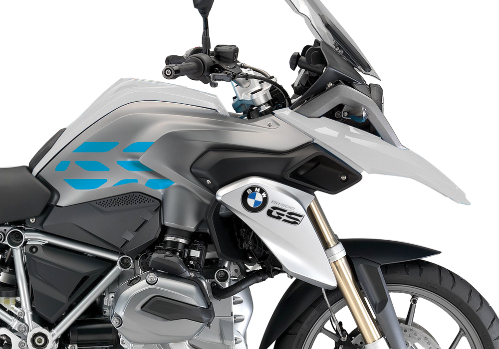 BSTI 3224 BMW R1200GS LC 2013 2016 Alpine White GS Lines Tank Stickers Light Blue 02