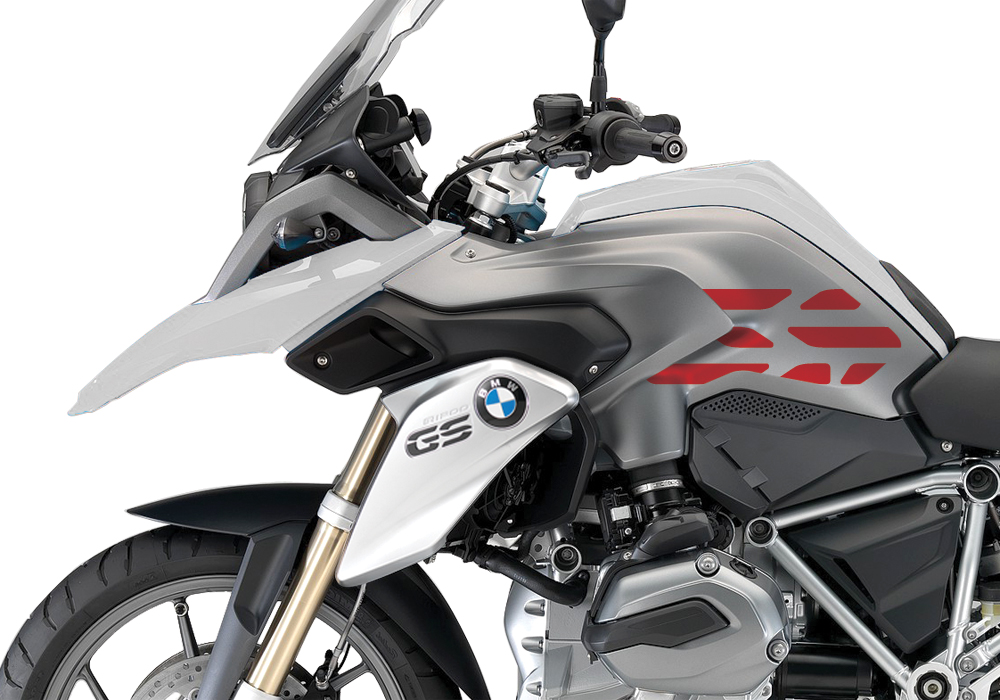 BSTI 3224 BMW R1200GS LC 2013 2016 Alpine White GS Lines Tank Stickers Red 03