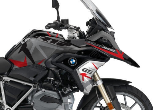 BKIT 3255 BMW R1200GS LC 2017 Black Storm Metallic Spike Series Red Grey Stickers Kit 02