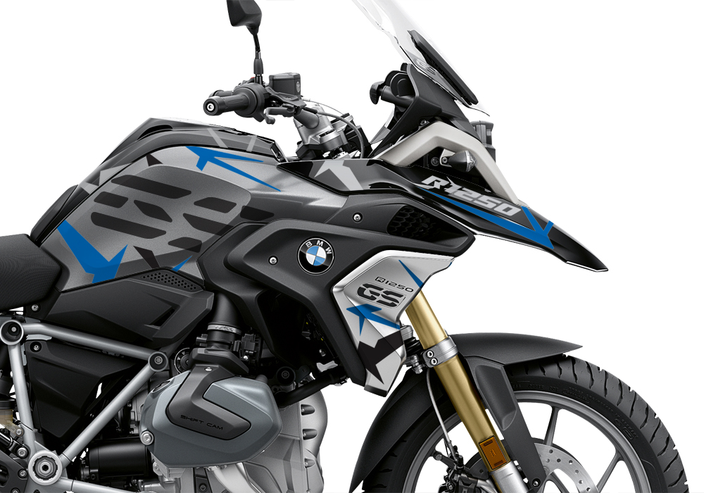 BKIT 3313 BMW R1250GS Black Storm Metallic Spike Blue Black Stickers Kit 02