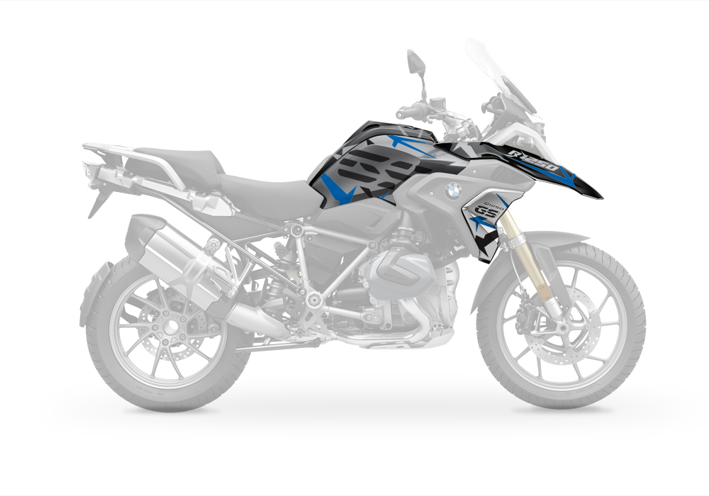 BKIT 3313 BMW R1250GS Black Storm Metallic Spike Blue Black Stickers Kit 03