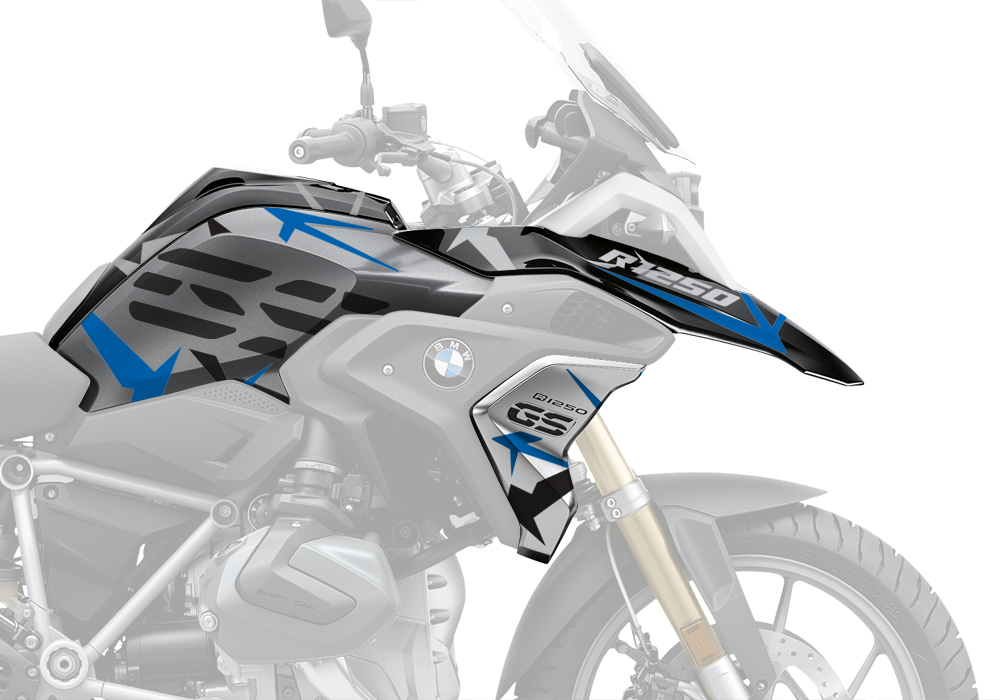 BKIT 3313 BMW R1250GS Black Storm Metallic Spike Blue Black Stickers Kit 04