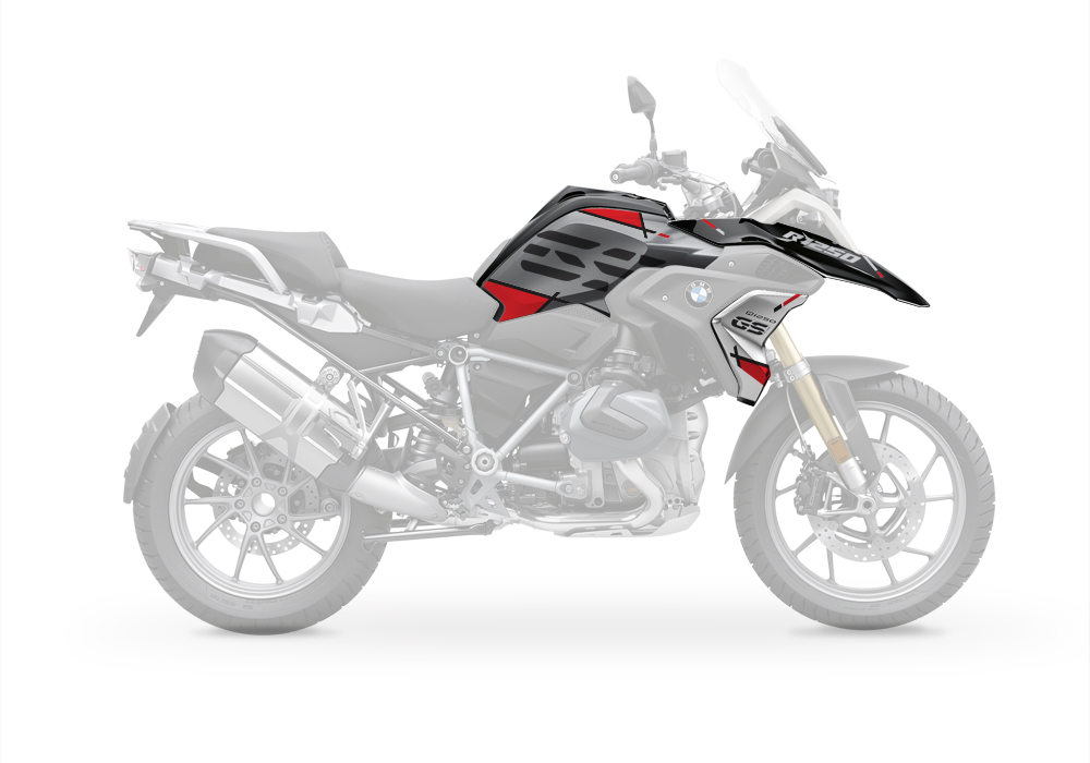 BKIT 3325 BMW R1250GS Black Storm Metallic Vector Red Stickers Kit 03