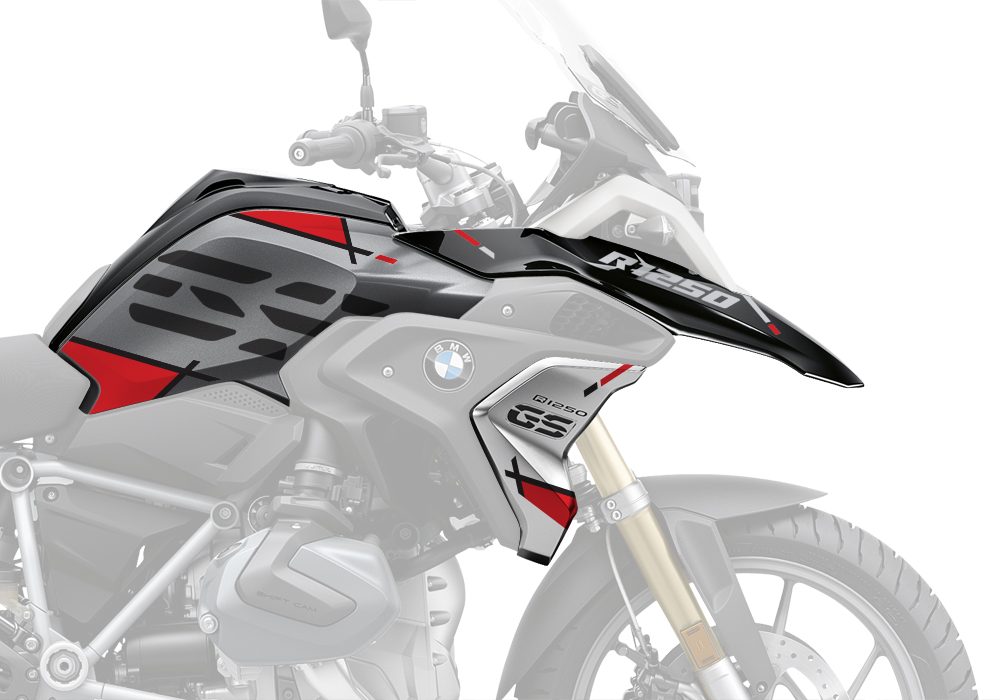 BKIT 3325 BMW R1250GS Black Storm Metallic Vector Red Stickers Kit 04