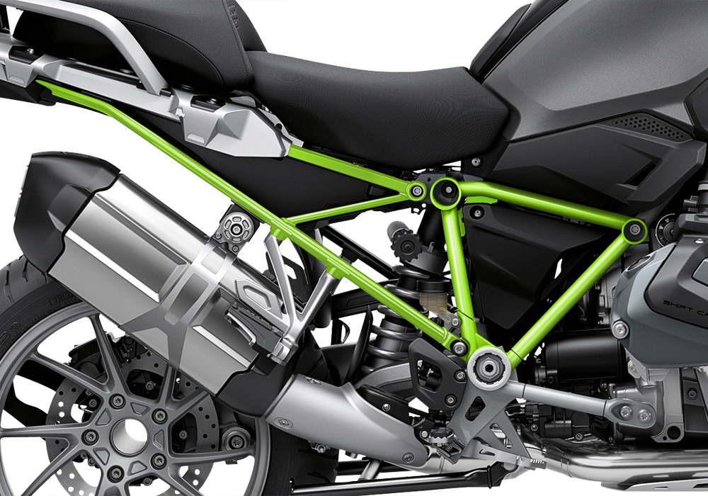 BFS 3337 BMW R1250GS 2019 Black Storm Metallic GS Frame Wrap Styling Kit Toxic Green 02