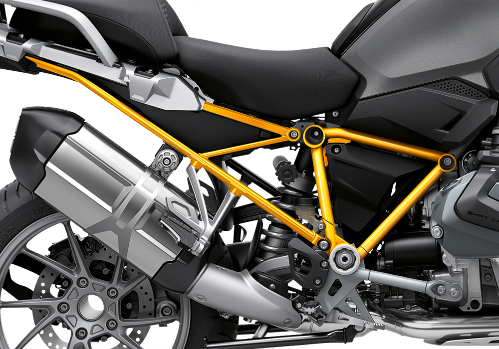 BFS 3337 BMW R1250GS 2019 Black Storm Metallic GS Frame Wrap Styling Kit Yellow 02