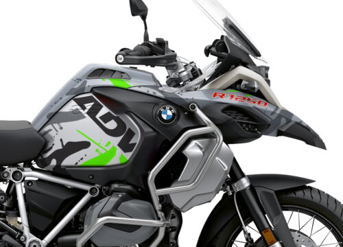BKIT 3371 BMW R1250GS Adventure Ice Grey Safari Grey Fluo Green Stickers Kit 02