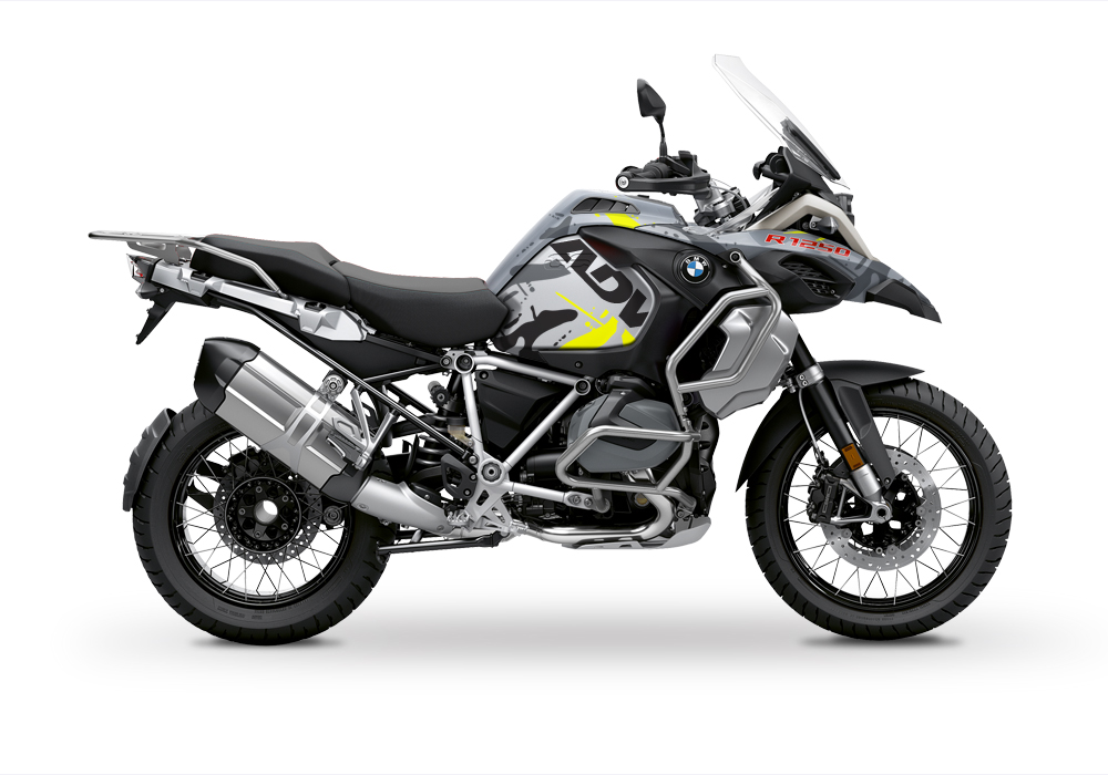 BKIT 3372 BMW R1250GS Adventure Ice Grey Safari Grey Fluo Yellow Stickers Kit 01