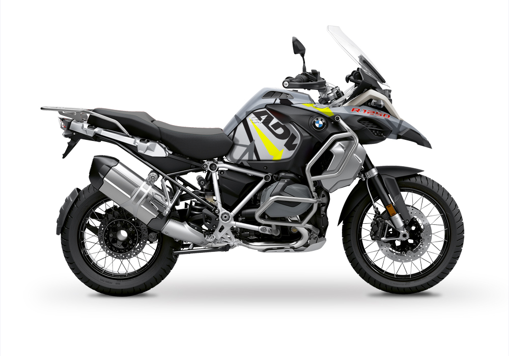 BKIT 3378 BMW R1250GS Adventure Ice Grey Spike Grey Fluo Yellow Stickers Kit 01