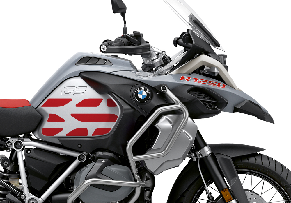 BSTI 3409 BMW R1250GS Adventure Ice Grey GS Lines Tank Stickers Red 02