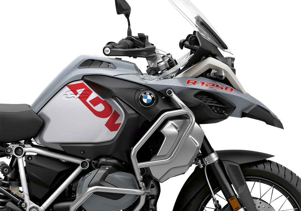 BSTI 3411 BMW R1250GS Adventure Ice Grey Side Tank ADV Stickers Red