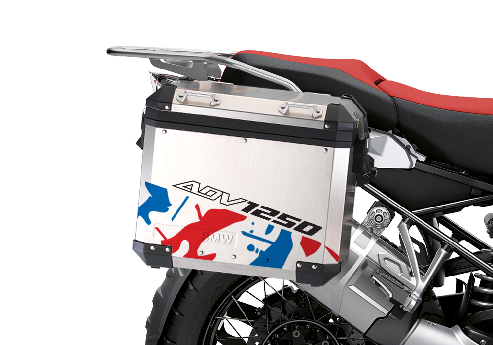 BSTI 3456 BMW R1250GS Adventure Pannier Safari Red Blue Stickers Kit 02