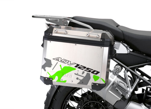 BSTI 3459 BMW R1250GS Adventure Pannier Safari Grey Fluo Green Stickers Kit 02