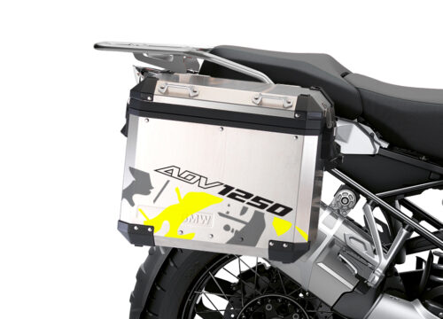 BSTI 3460 BMW R1250GS Adventure Pannier Safari Grey Fluo Yellow Stickers Kit 02