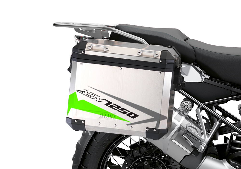 BSTI 3466 BMW R1250GS Adventure Pannier Spike Grey Fluo Green Stickers Kit 02