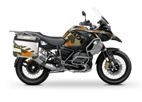 BSTI 3487 BMW R1250GS Adventure Pannier M90 Camo Military Orange Stickers Kit 01
