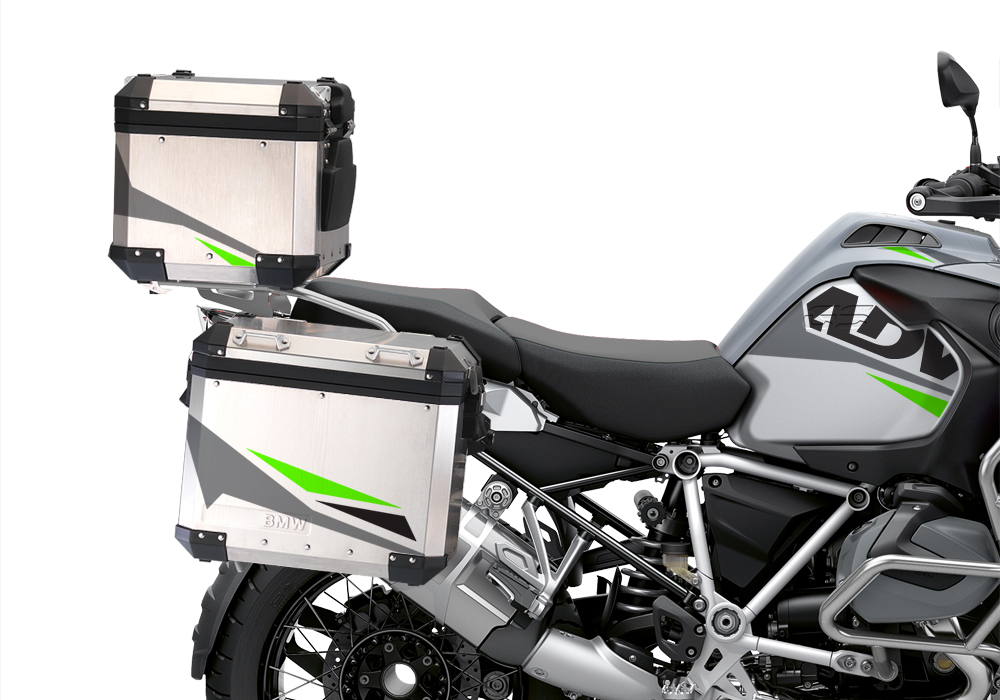 BSTI 3492 BMW R1250GS Adventure Top Box Alive Grey Fluo Green Stickers Kit 02