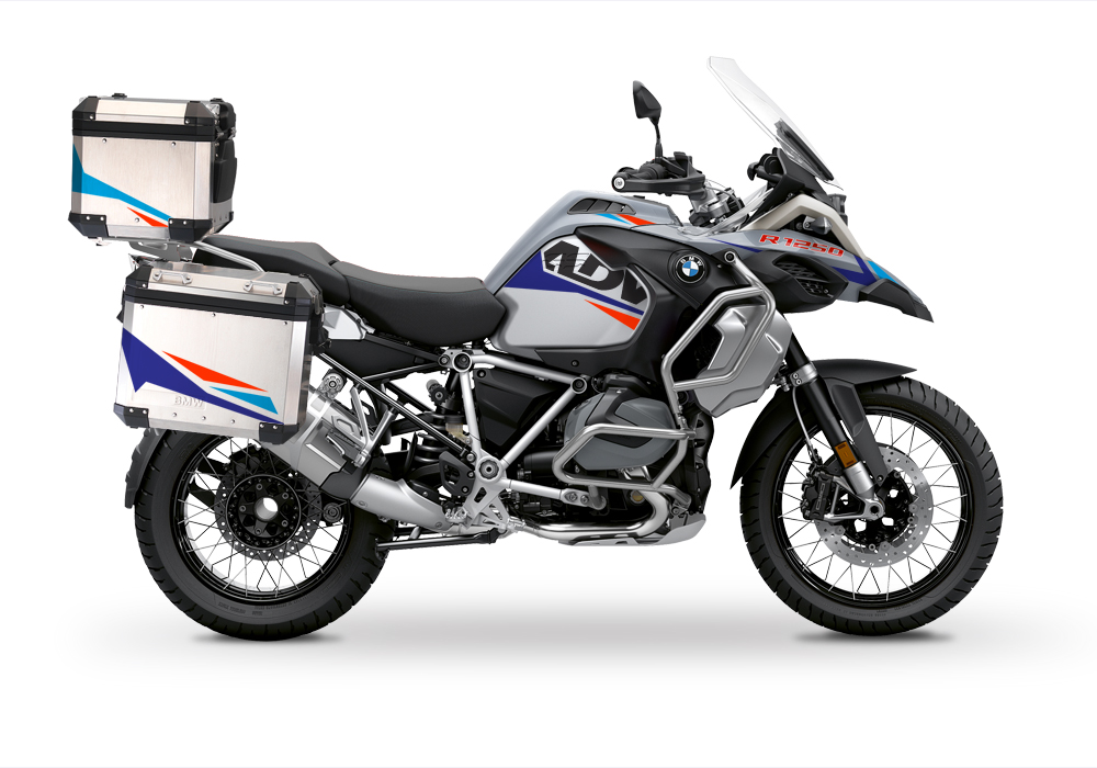 BSTI 3494 BMW R1250GS Adventure Top Box Alive Royal Blue Light Blue Fluo Red Stickers Kit 01
