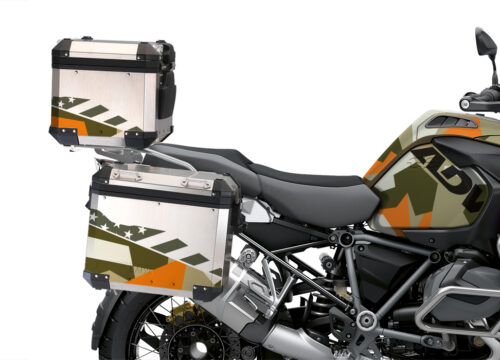 BSTI 3496 BMW R1250GS Adventure Top Box M90 Camo Military Orange Stickers Kit 02