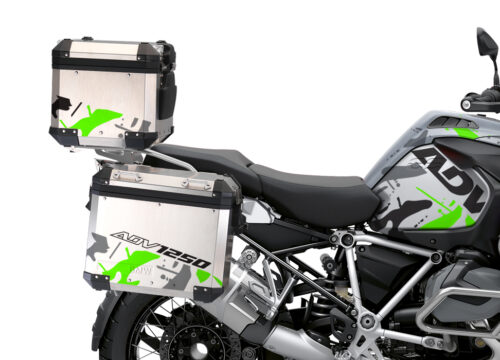 BSTI 3503 BMW R1250GS Adventure Top Box Safari Grey Fluo Green Stickers Kit 02
